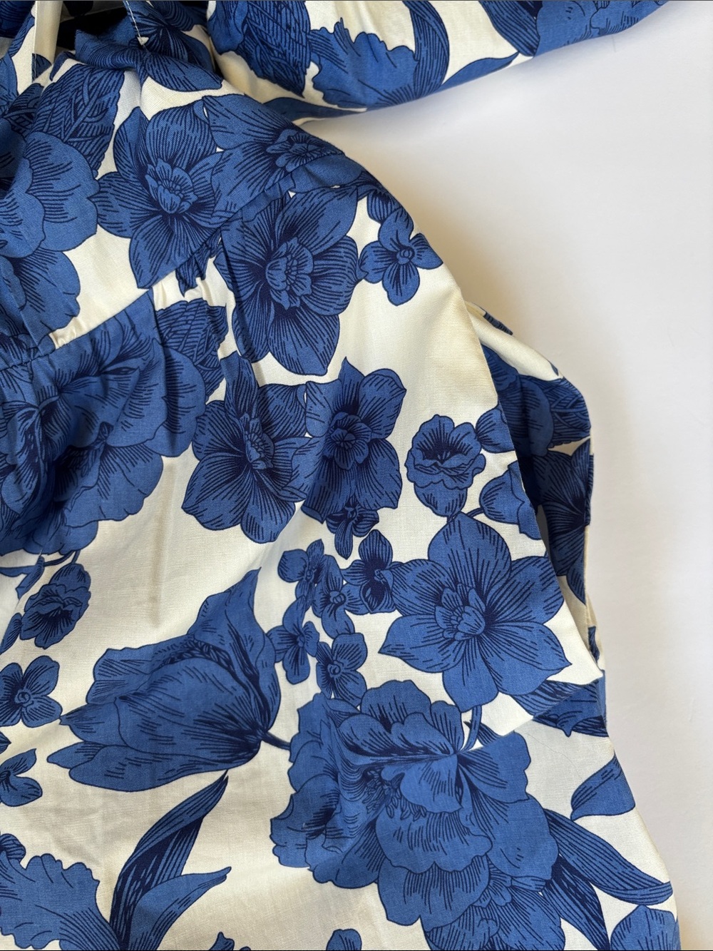Joie Clemency Floral Puff Sleeve Belted Dress Blue Romantic Wedding Guest 12 - Picture 6 of 16